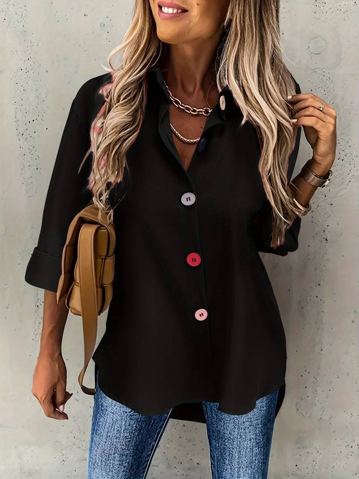 Lasangi - Camisa Informal de Manga larga Con Varios Botones