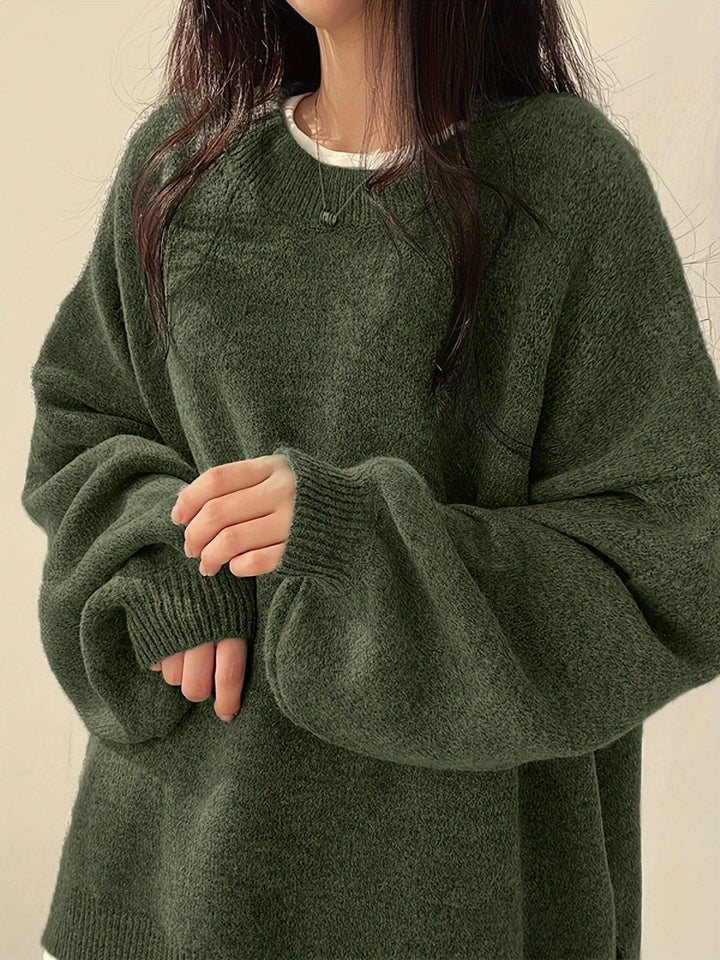 Pearline - Jersey De Cuello Redondo y Manga Larga