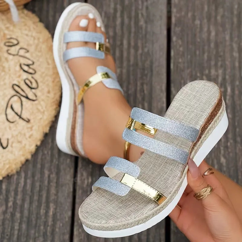 Gerrits - Sandalias de Plataforma Con Tiras y Hebilla en la Parte Delantera