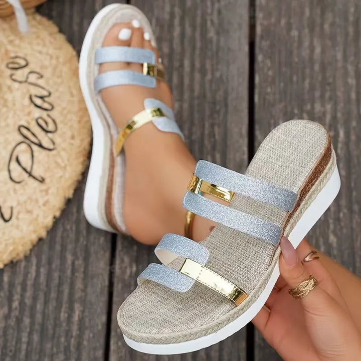 Gerrits - Sandalias de Plataforma Con Tiras y Hebilla en la Parte Delantera