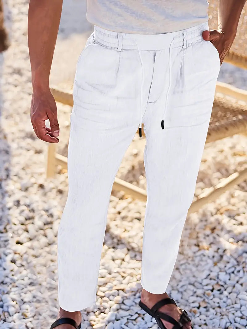 Nichols - Pantalón Holgado De Lino Con Cordón Ajustable