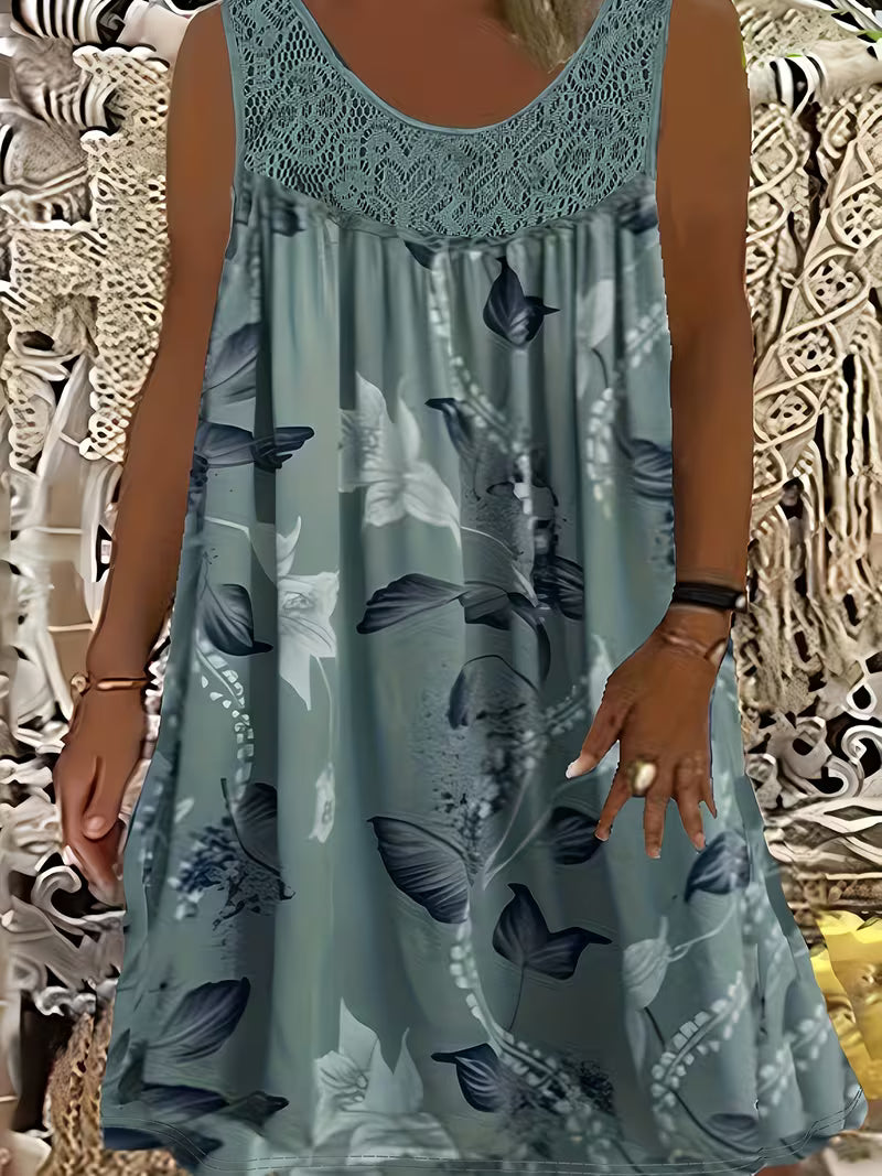 Samudri - Vestido Largo Holgado Sin Mangas y Con Cuello Redondo