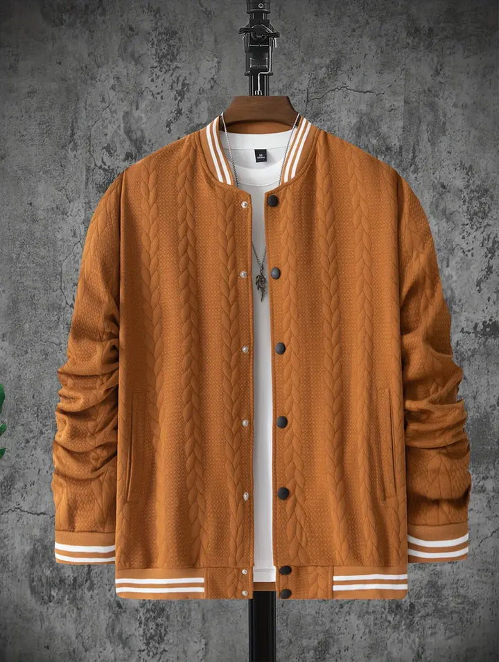 Felips - Chaqueta De Béisbol Jacquard Con Rayas Decorativas