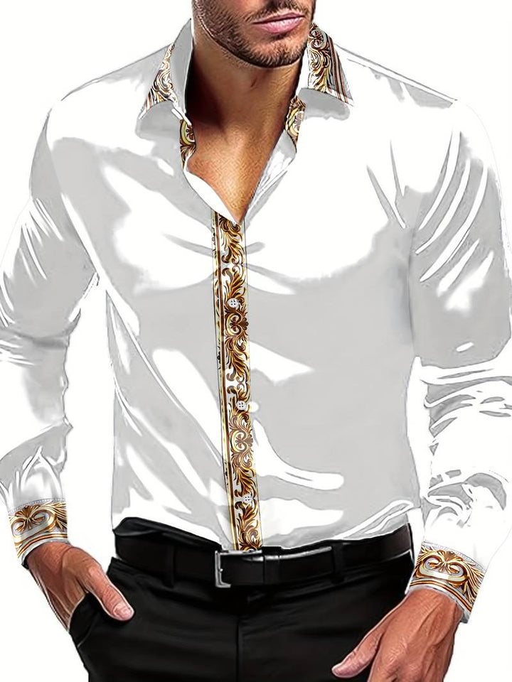 Vygantas - Elegante Camisa de Manga Larga Con Diseño Patchwork