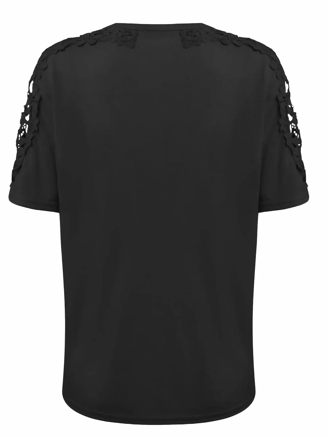Ancuta - Elegante Verano Manga Corta Camiseta Con Encaje