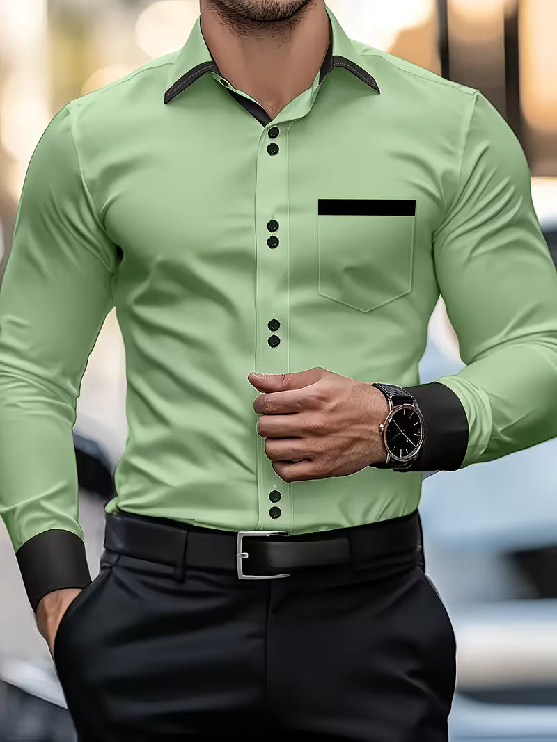 Zigmas - Elegante Camisa de Manga Larga Con Botones