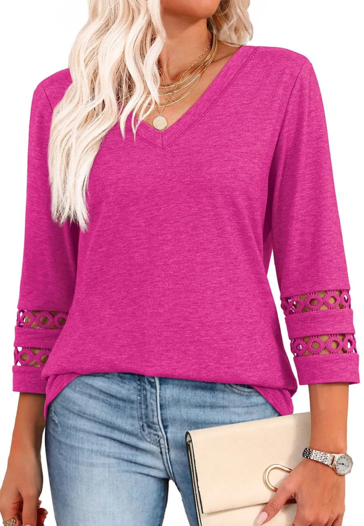 Ruthie - Camisas De Manga Larga Con Cuello En V