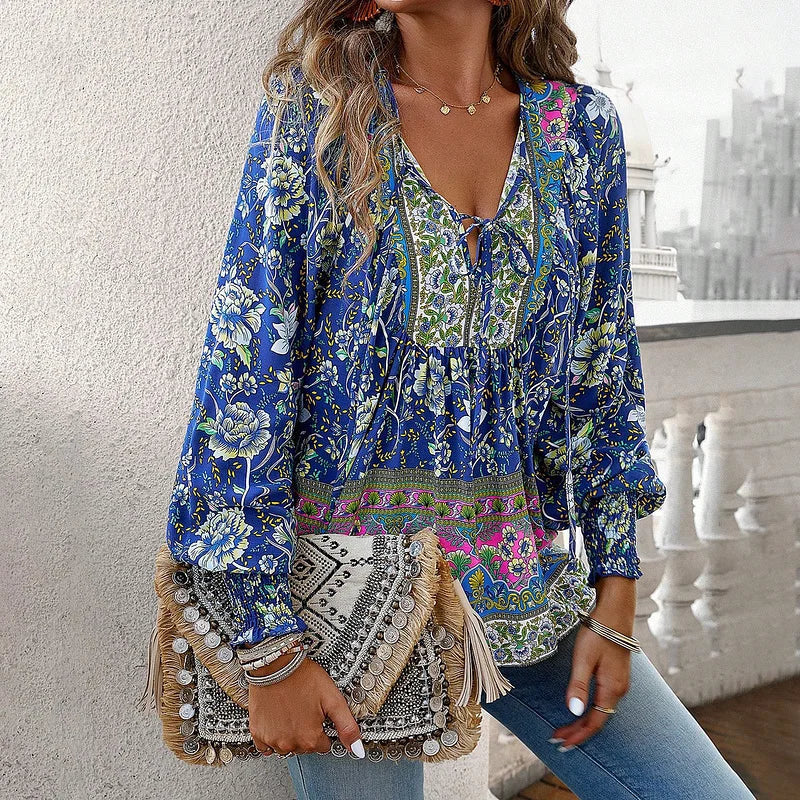Sallie - Top Festivo Con Estampado