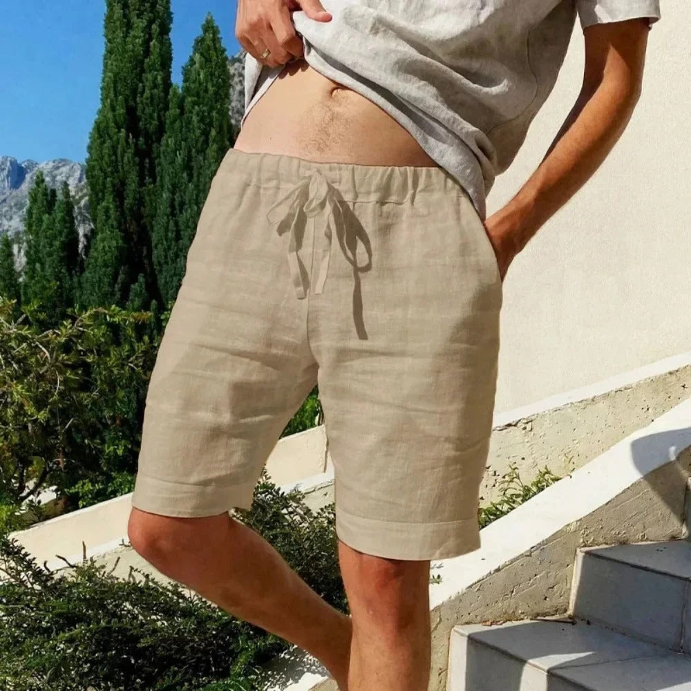 Gilchrist - Pantalones Cortos De Algodón y Lino Transpirables