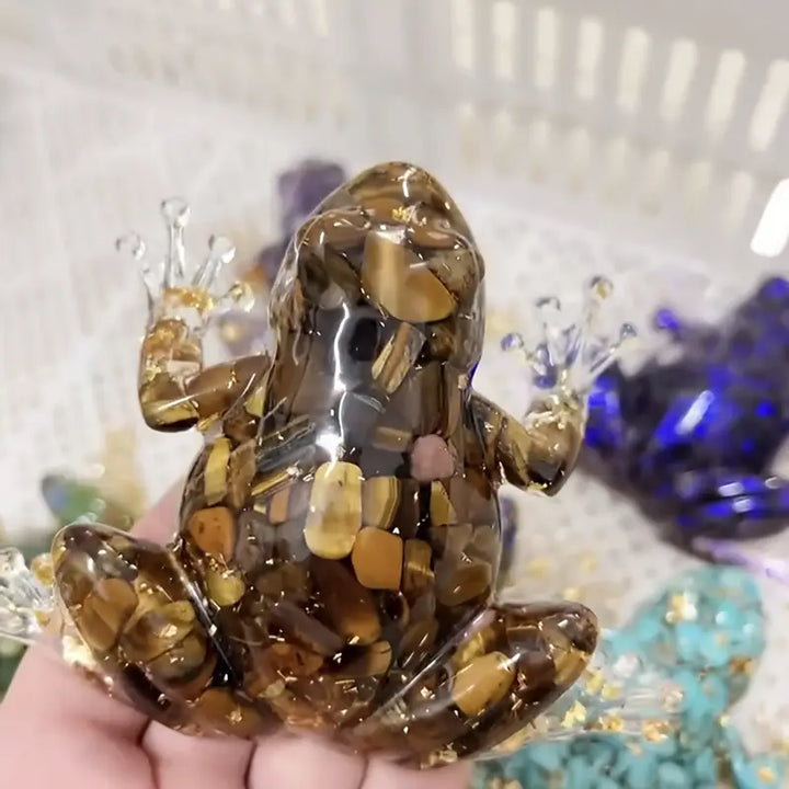 Frostone - Escultura de Rana de Cristal Para Decoración Del Hogar