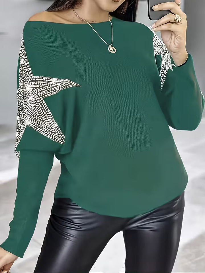 Bernardino - Elegante Jersey de Manga Larga Con Estampado de Estrellas