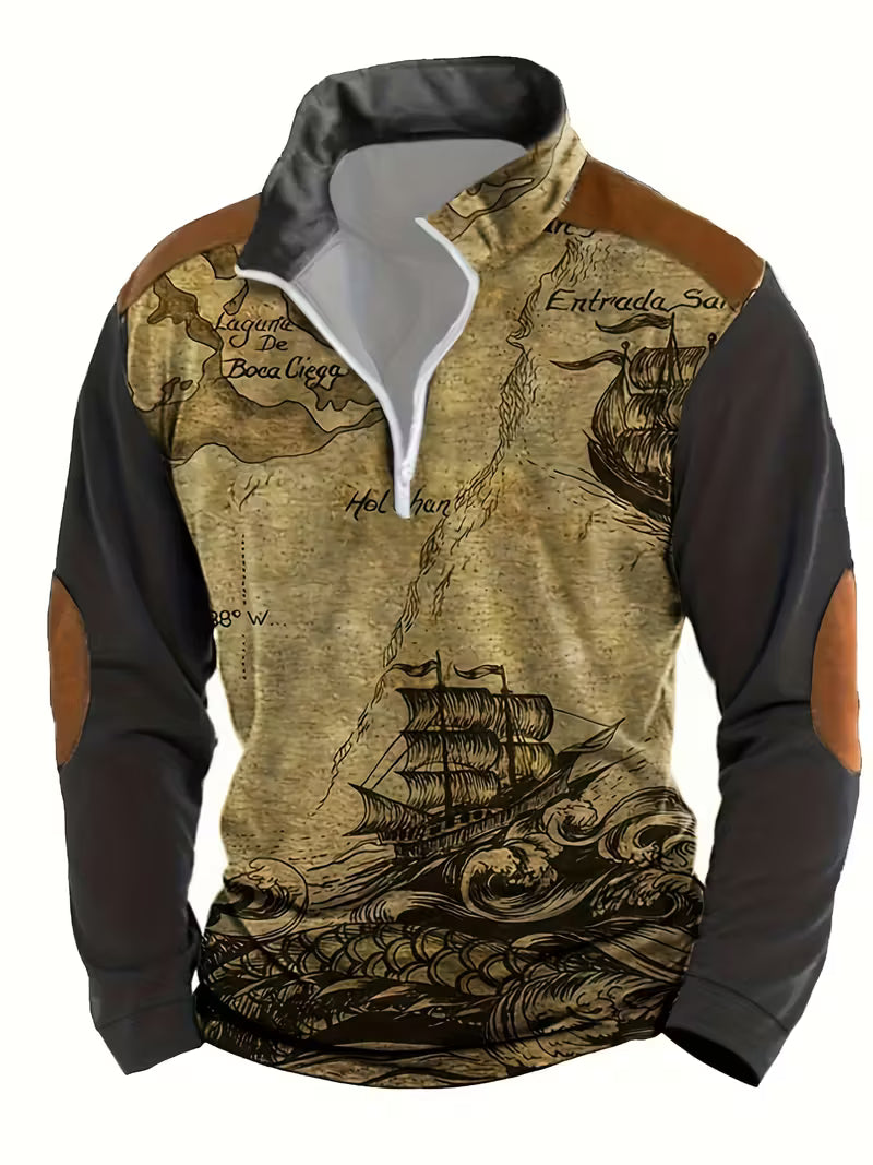 Didier - Sudadera Con Estampado 3D De Barco Pirata Vintage