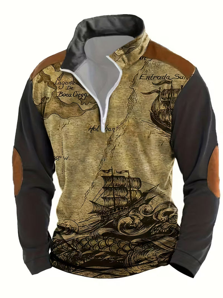 Didier - Sudadera Con Estampado 3D De Barco Pirata Vintage