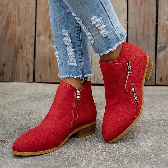 Farah - Botines Ortopédicos De Cuero Con Cremallera