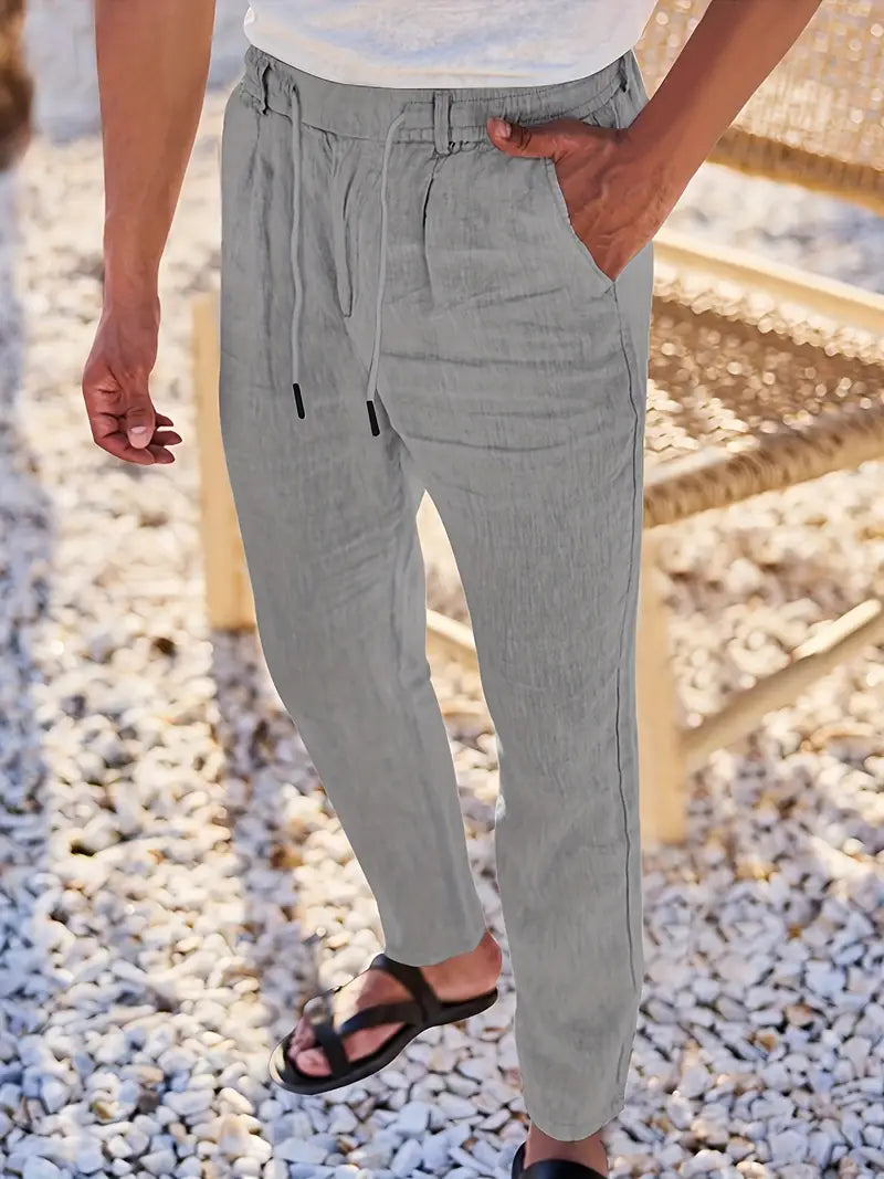 Nichols - Pantalón Holgado De Lino Con Cordón Ajustable