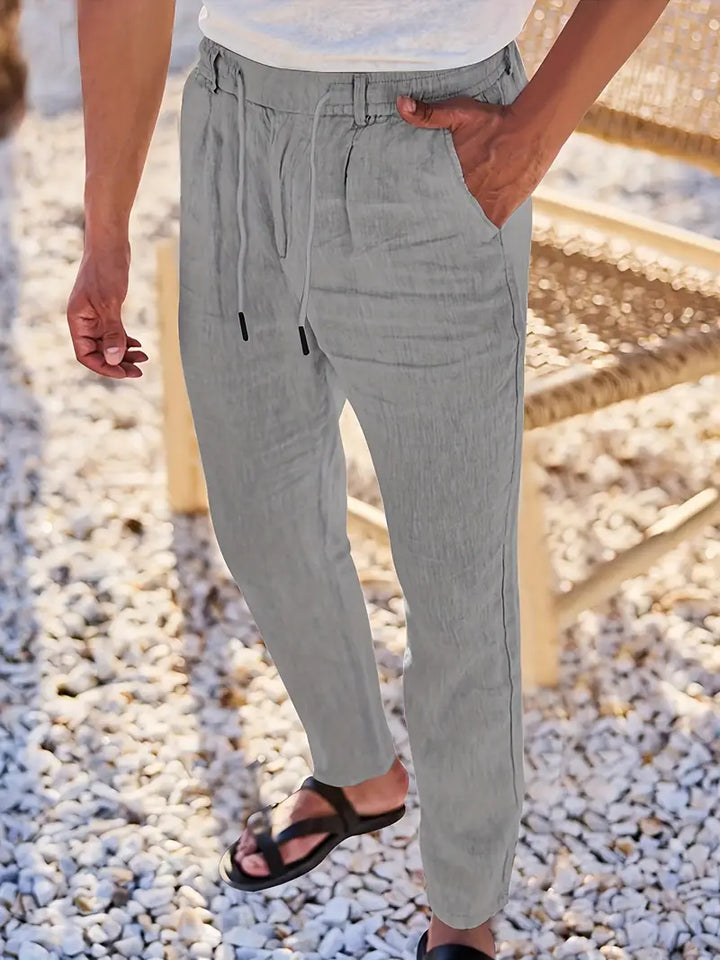 Nichols - Pantalón Holgado De Lino Con Cordón Ajustable
