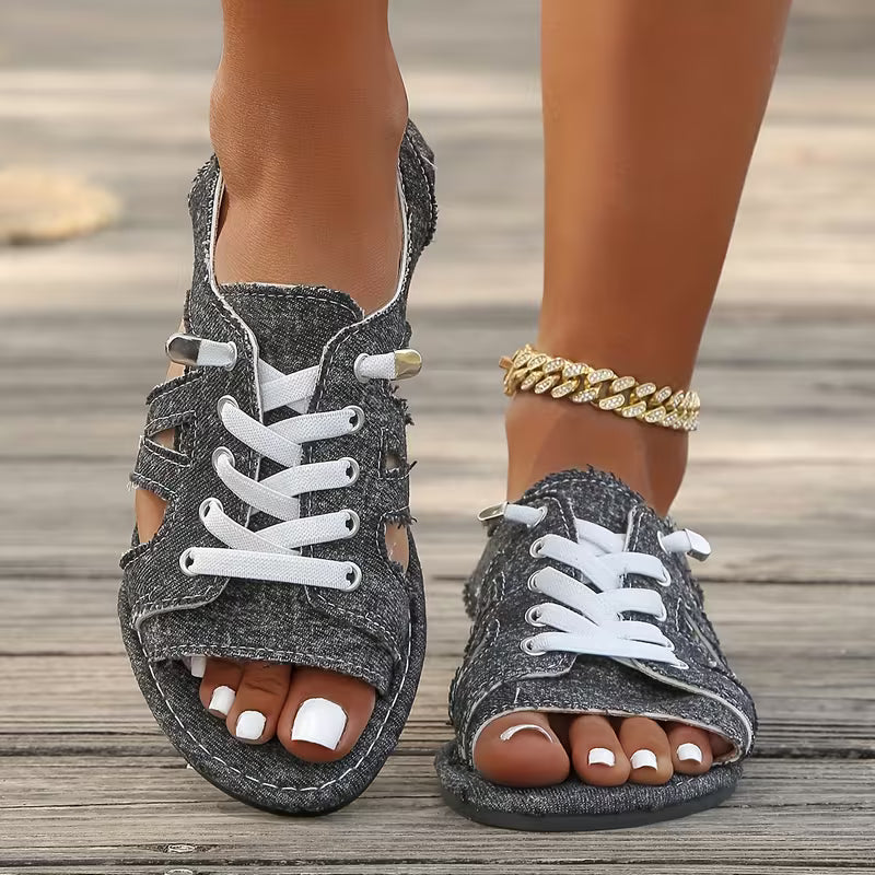 Samyn - Sandalias Planas de Estilo Bohemio
