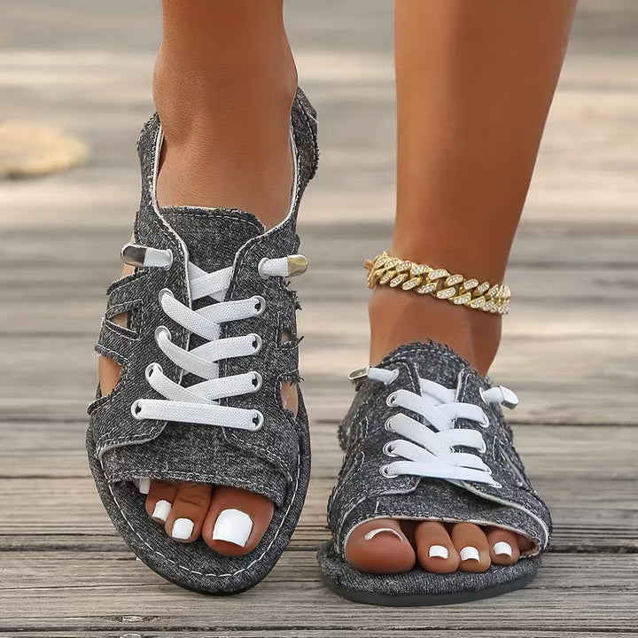 Samyn - Sandalias Planas de Estilo Bohemio