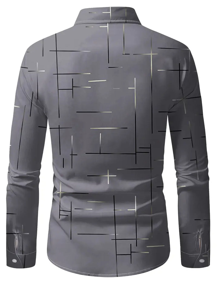Nerio - Camisa De Manga Larga Con Estampado Geométrico