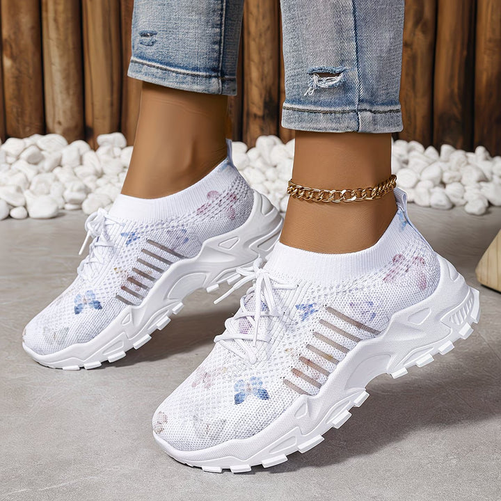 Destinee - Estampado De Mariposas Zapatillas Con Cordones