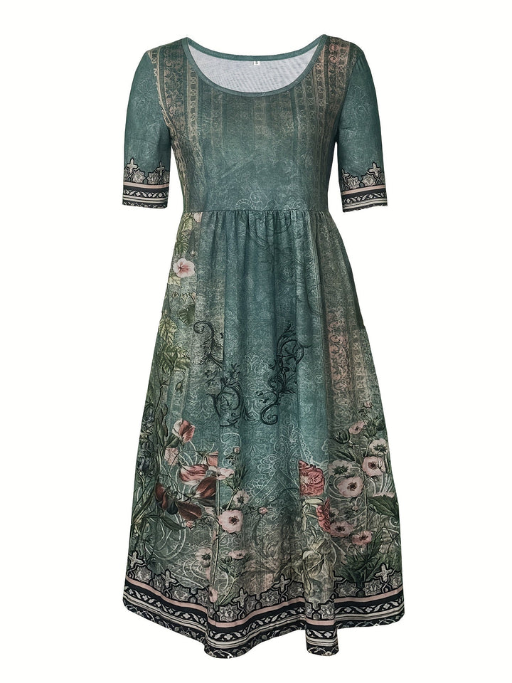 Jeeni - Vestido De Manga Corta Con Estampado Floral