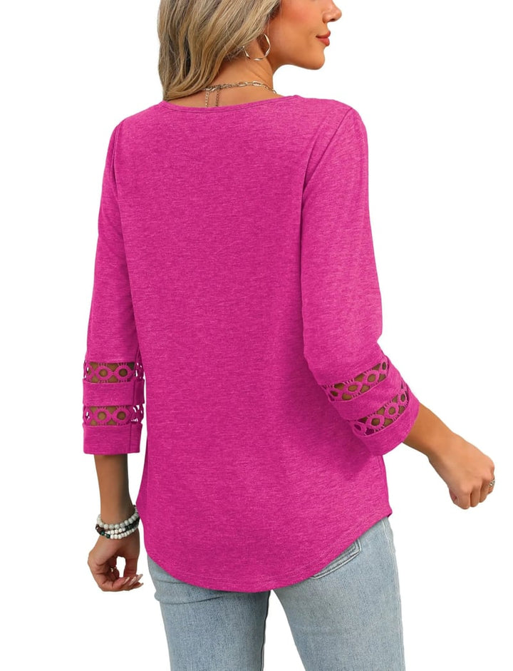 Ruthie - Camisas De Manga Larga Con Cuello En V