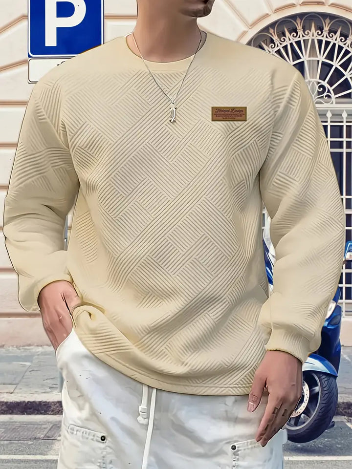 Malinga - Sudadera Informal Con Estampado Geométrico y Manga Larga