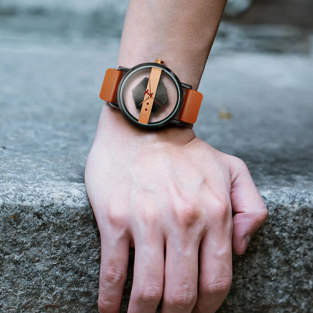 DialVorn - Reloj Con Correa Y Esfera Geométrica