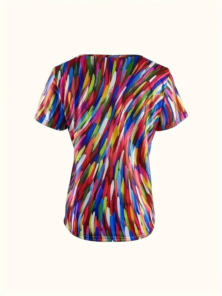 Vidumini - Top de Verano de Manga Corta Con Estampado de Arcoíris