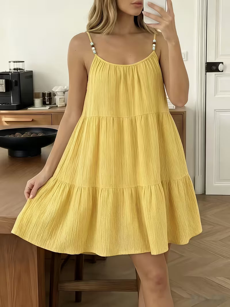 Masley - Vestido Mini Holgado Con Tirantes Finos