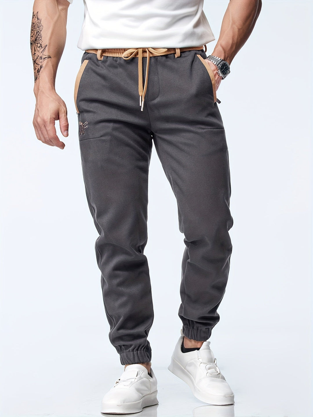 Timothy - Casuales Tobillo Pantalones Con Elástico Cintura
