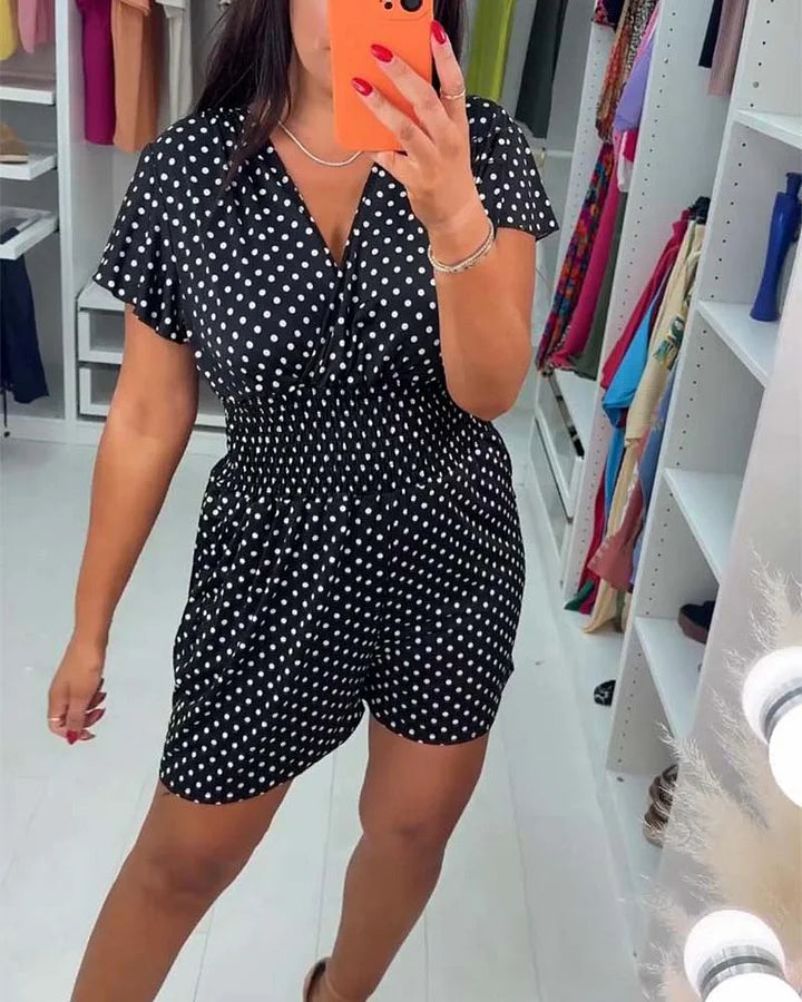 Peyton - Mono Informal De Manga Corta Con Estampado De Lunares