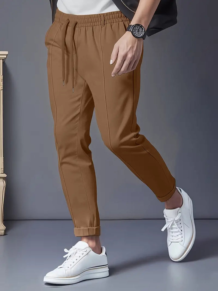 Crawford - Informal Ajuste Entallado Pantalones Con Cintura Elástica