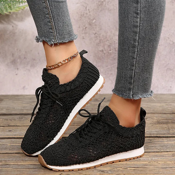 Susannah - Zapatillas Deportivas de Punto Transpirables Con Cordones