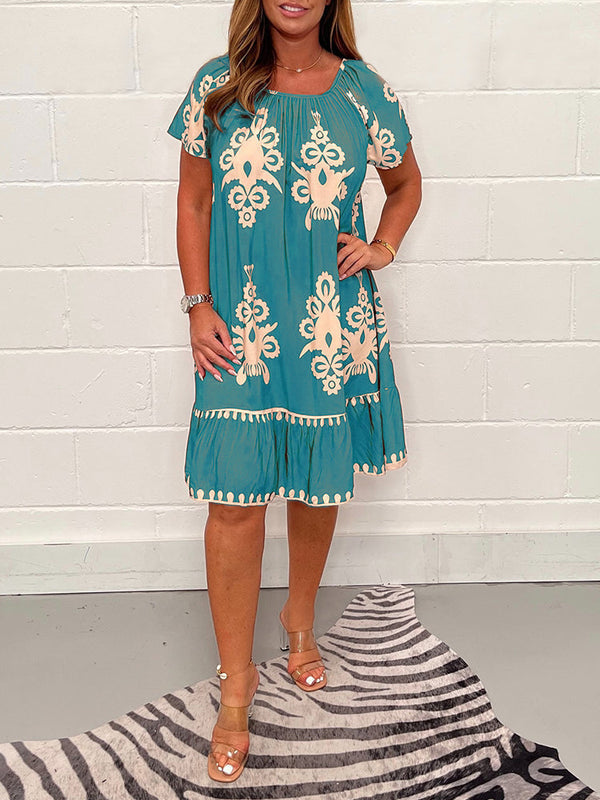 Ranee - Vestido Geométrico Con Escote Cuadrado