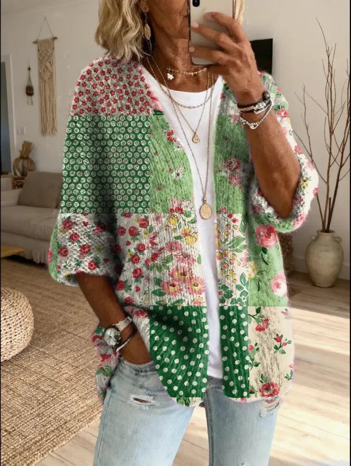 Stevena - Elegante Patrón Floral Suéter