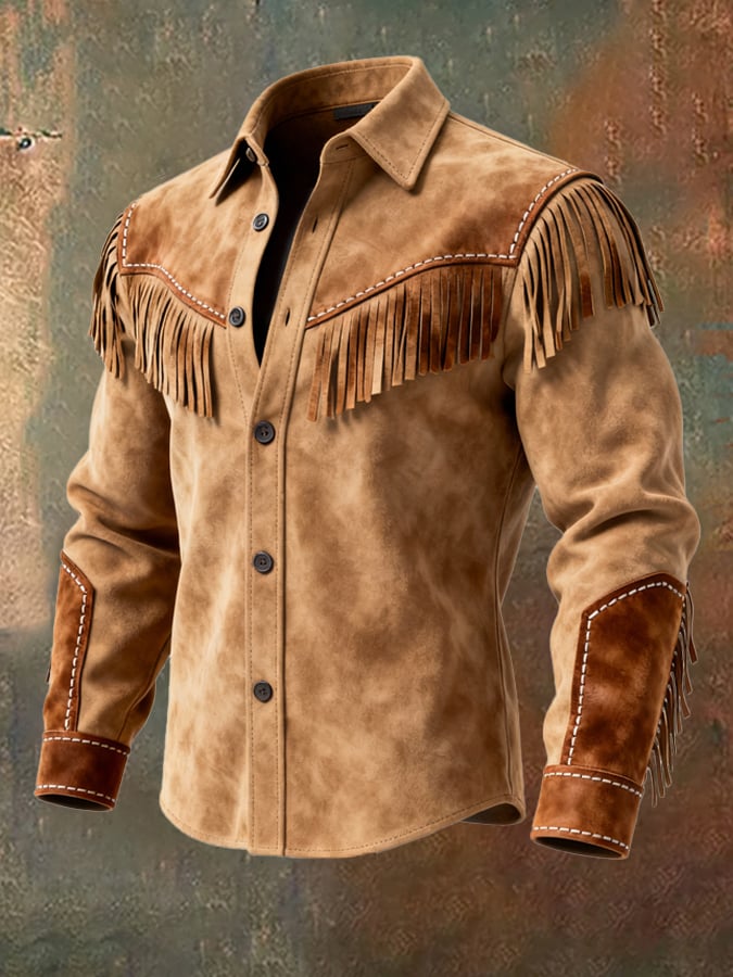 Finch - Camisa De Manga Larga Estilo Vintage Con Diseño De Borlas