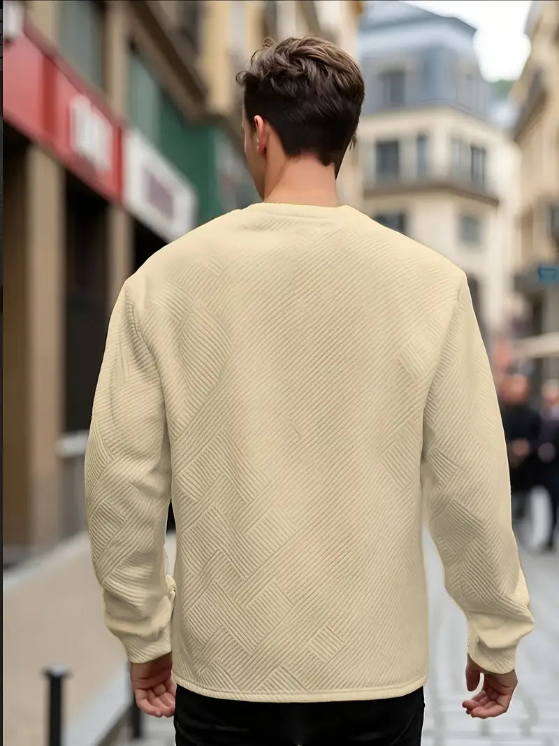 Malinga - Sudadera Informal Con Estampado Geométrico y Manga Larga