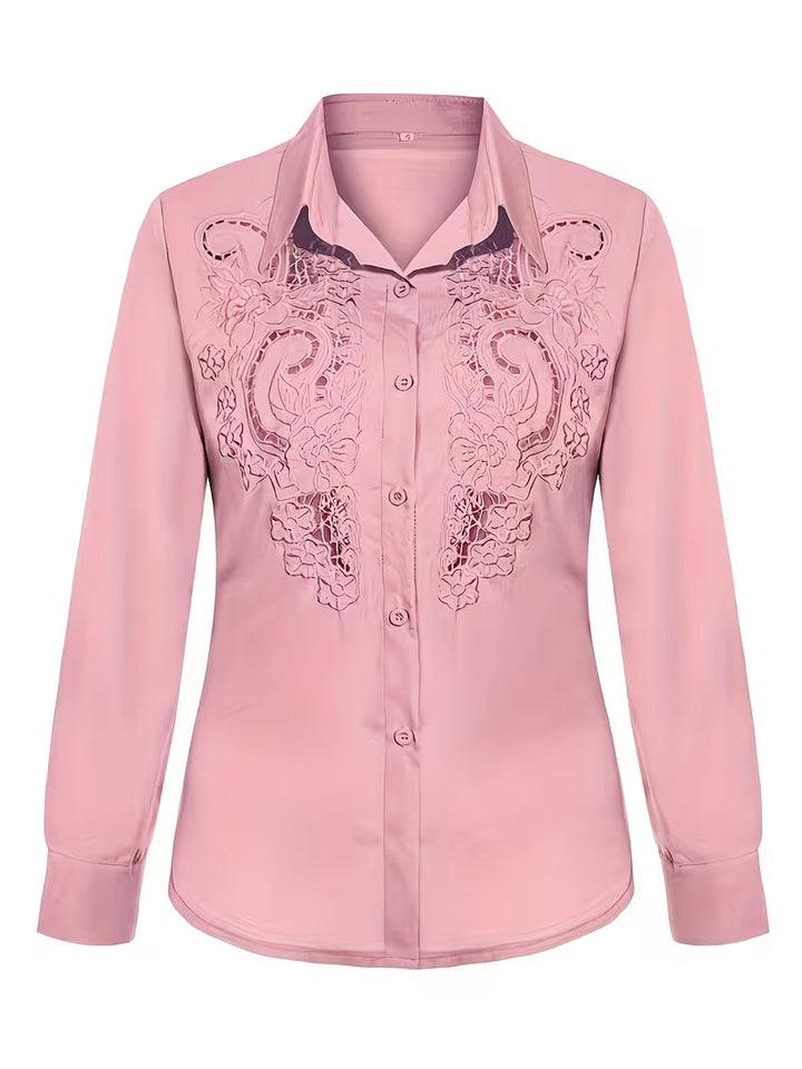 Jorunn - Blusa De Manga Larga Con Aberturas y Bordados