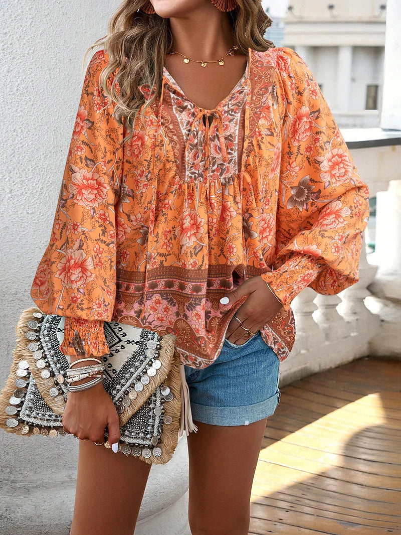 Sallie - Top Festivo Con Estampado