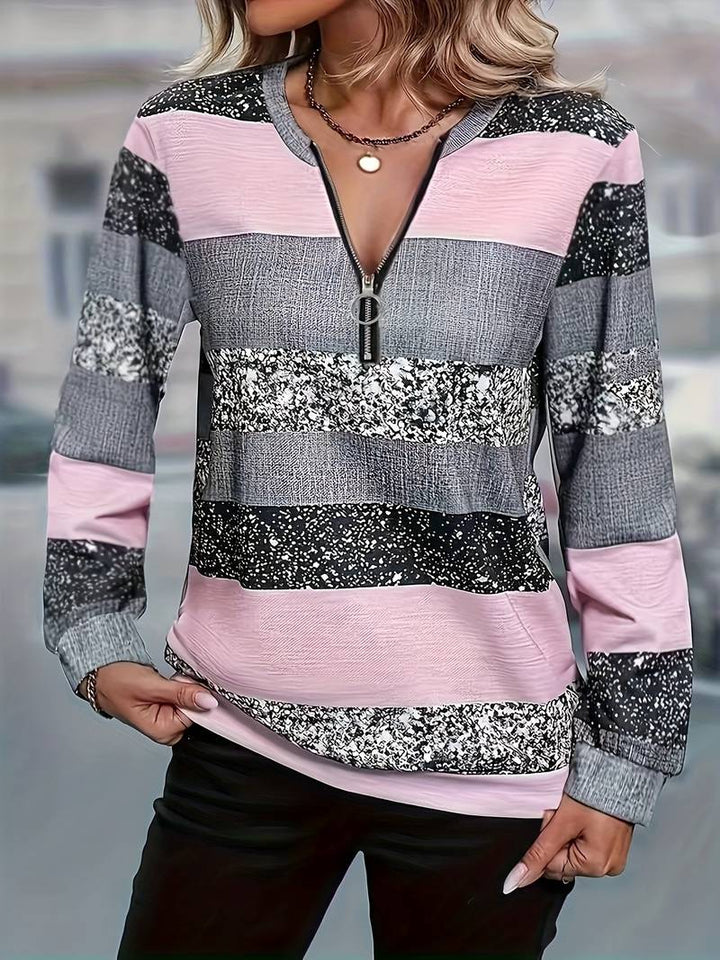 Avital - Jersey Informal a Rayas Con Cremallera