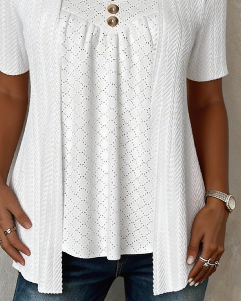 Shilina - Blusa De Patchwork Con Aberturas Cuadradas