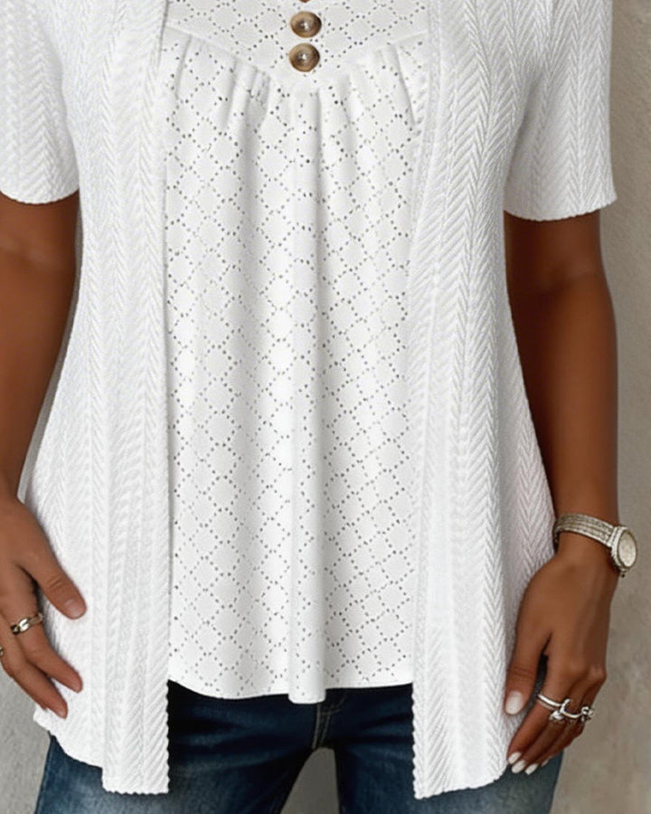 Shilina - Blusa De Patchwork Con Aberturas Cuadradas