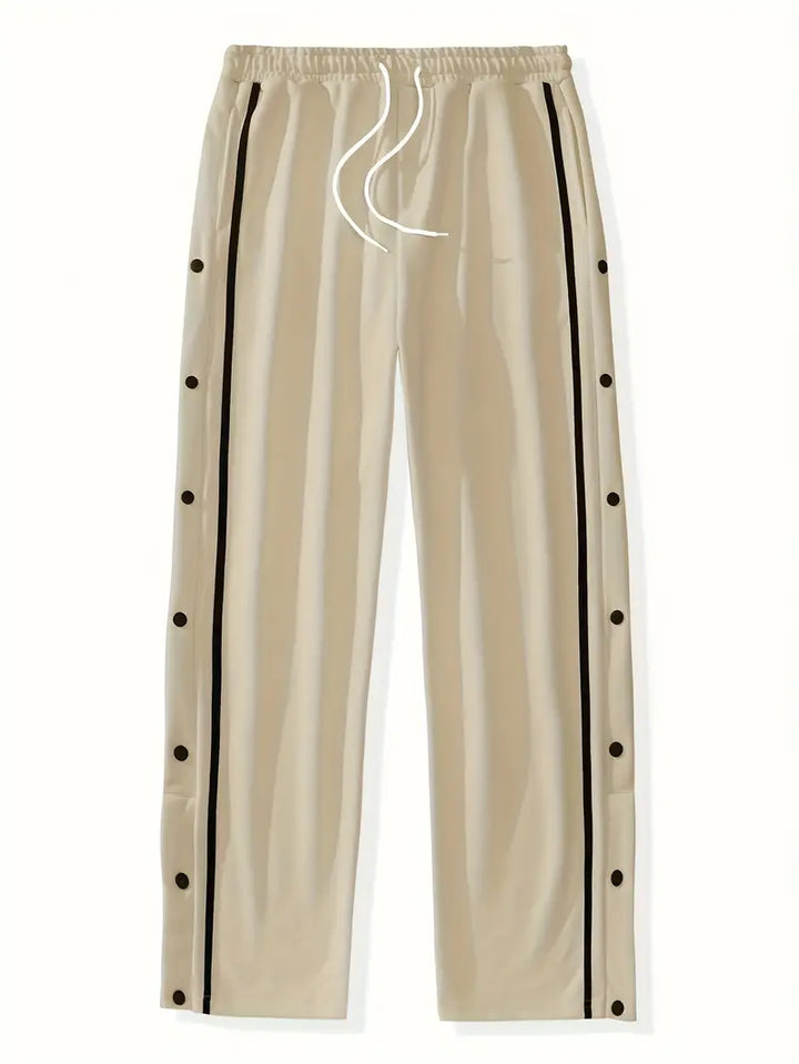 Mendis - Pantalón Deportivo Informal de Pierna Recta Con Botón a Presión