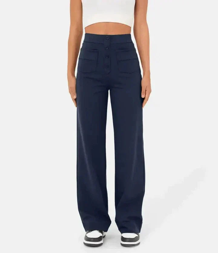 Elke - Pantalones Elásticos De Cintura Alta