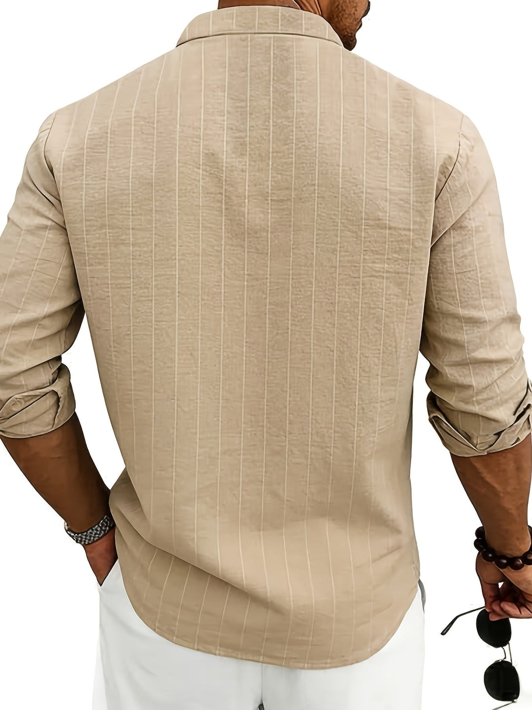 Leslie - Camisa Elegante De Lino a Rayas