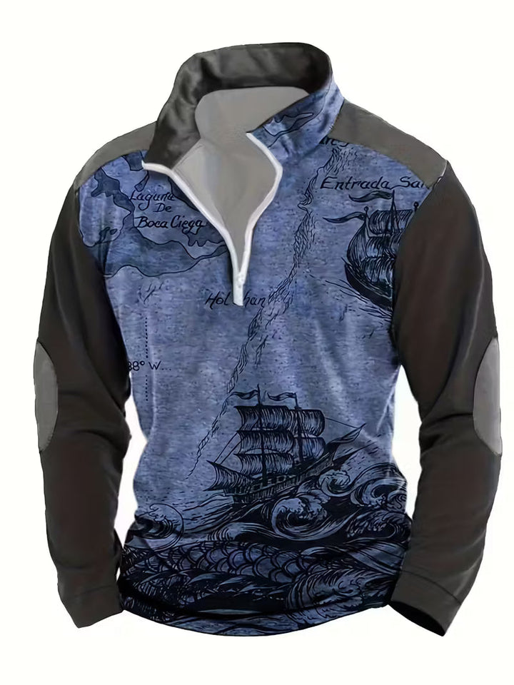 Didier - Sudadera Con Estampado 3D De Barco Pirata Vintage