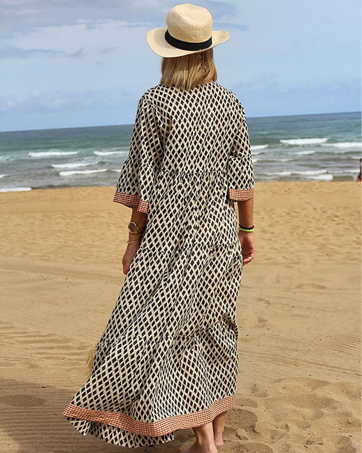 Relesha - Vestido Holgado Con Estampado De Rombos