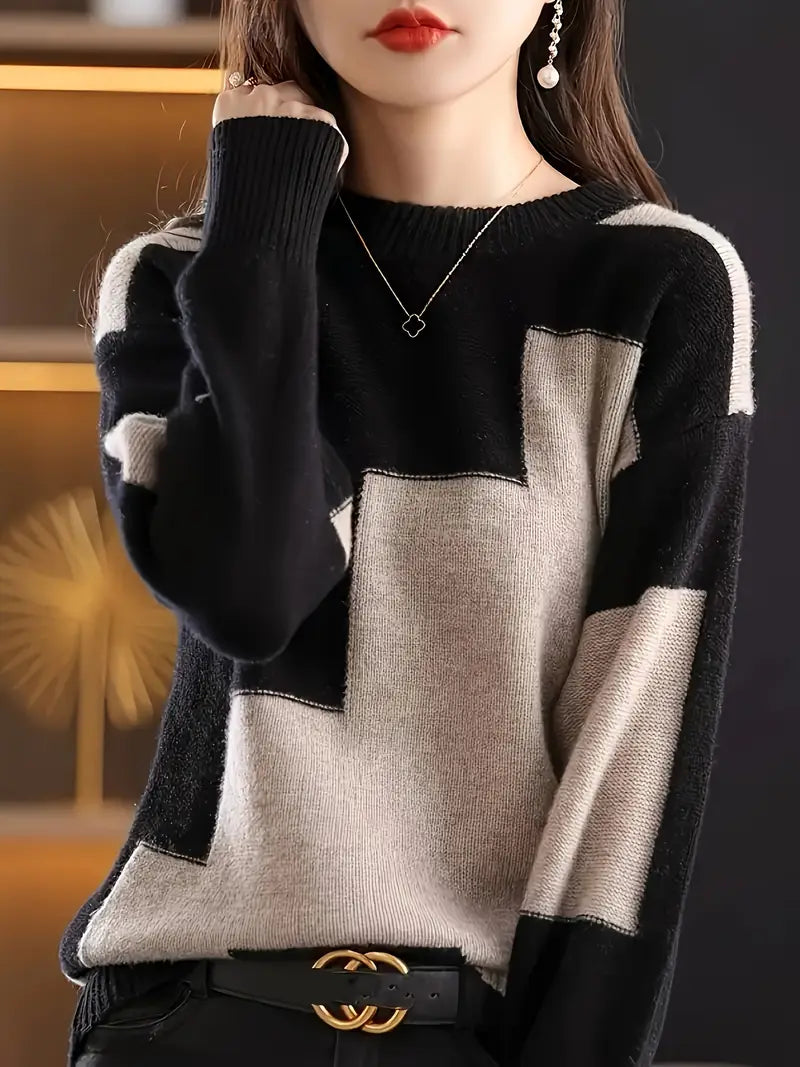 Gala - Elegante Jersey De Manga Larga Con Estampado Geométrico