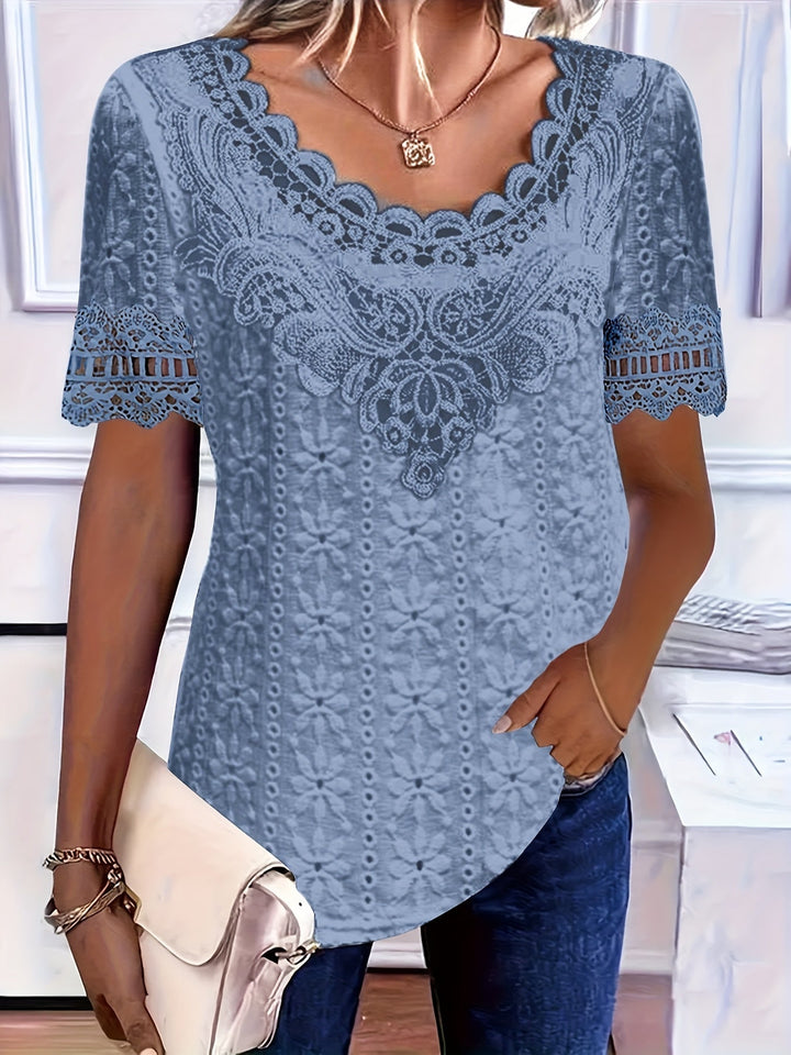 Rickea - Elegante Blusa De Manga Corta